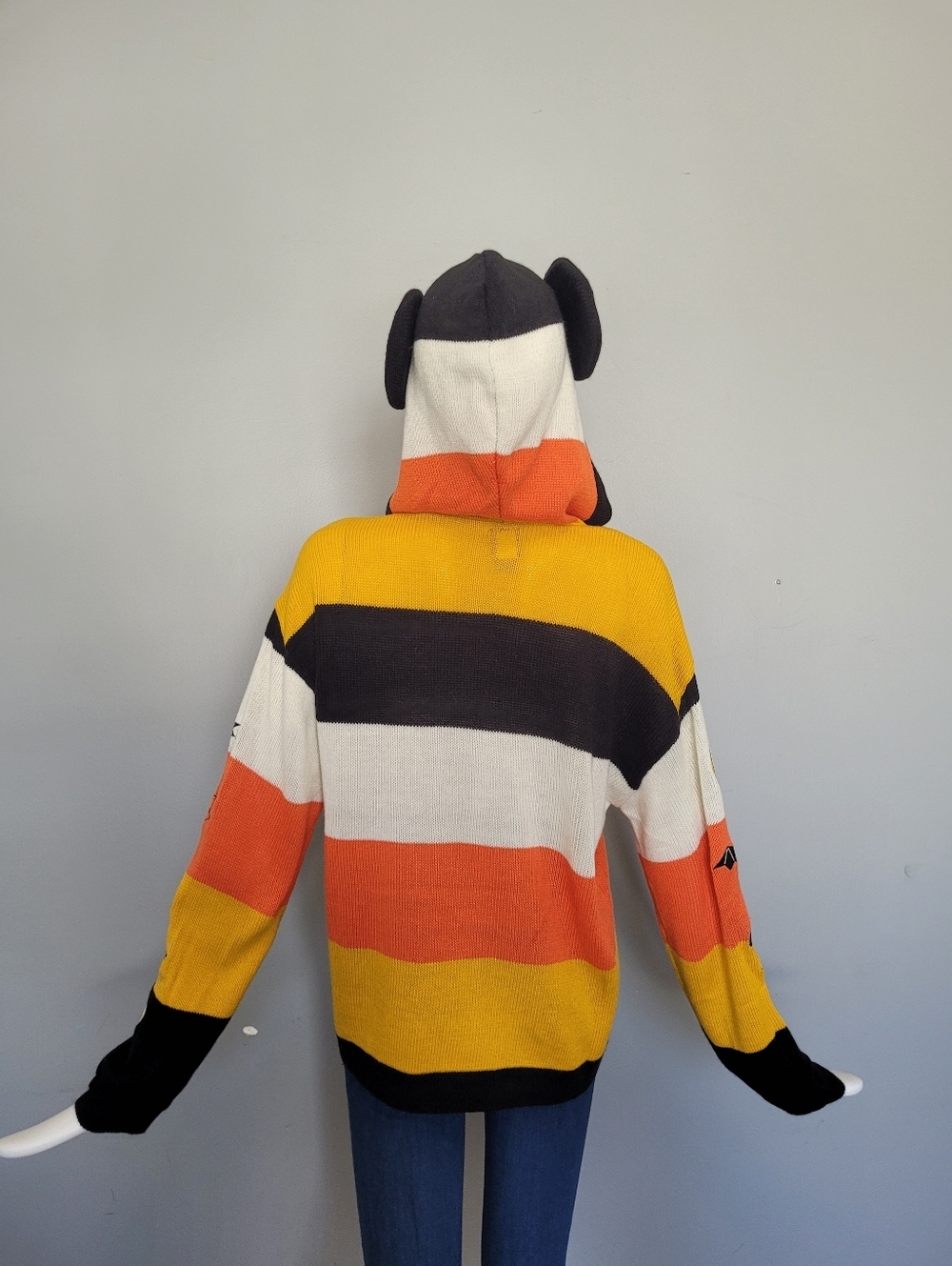 Her Universe Disney Halloween Mickey Mouse Stripe Hooded Cardigan, BNWT, Size M - Picture 5 of 9